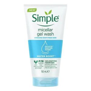 Simple Water Boost Micellar Facial Gel Wash for Hydrated Dewy-Fresh Skin 150ml