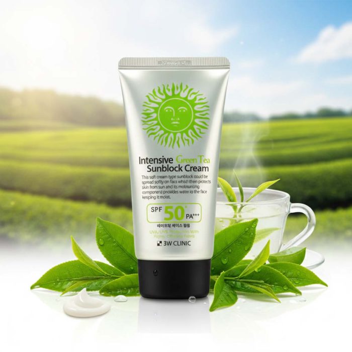 3W Clinic Intensive Green Tea Sunblock Cream SPF 50+PA+++ 70ml