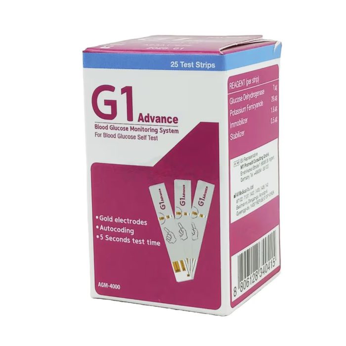 G1 Advance Blood Glucose Strip 25's Pack