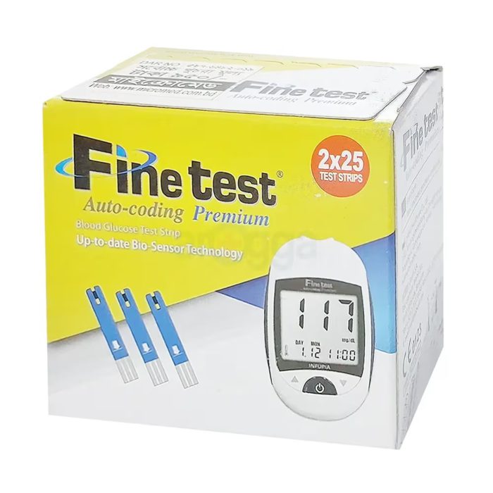 Fine Test Blood Glucose test Strip 25's Pack Fine Test Blood Glucose test Strip 25's Pack